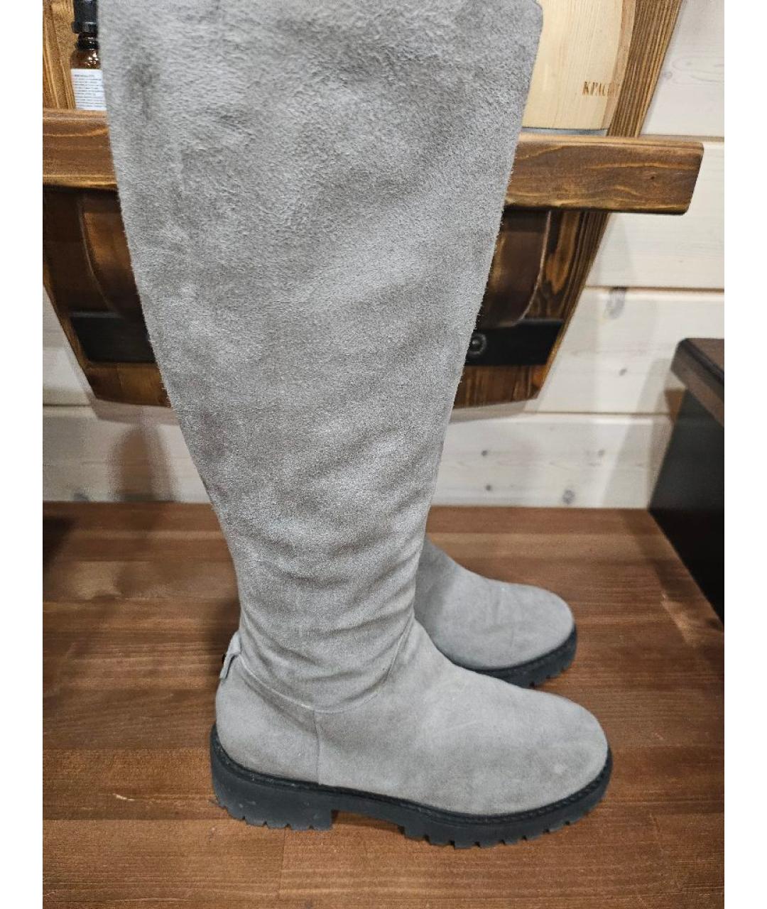 GIUSEPPE ZANOTTI DESIGN Серые замшевые сапоги, фото 5