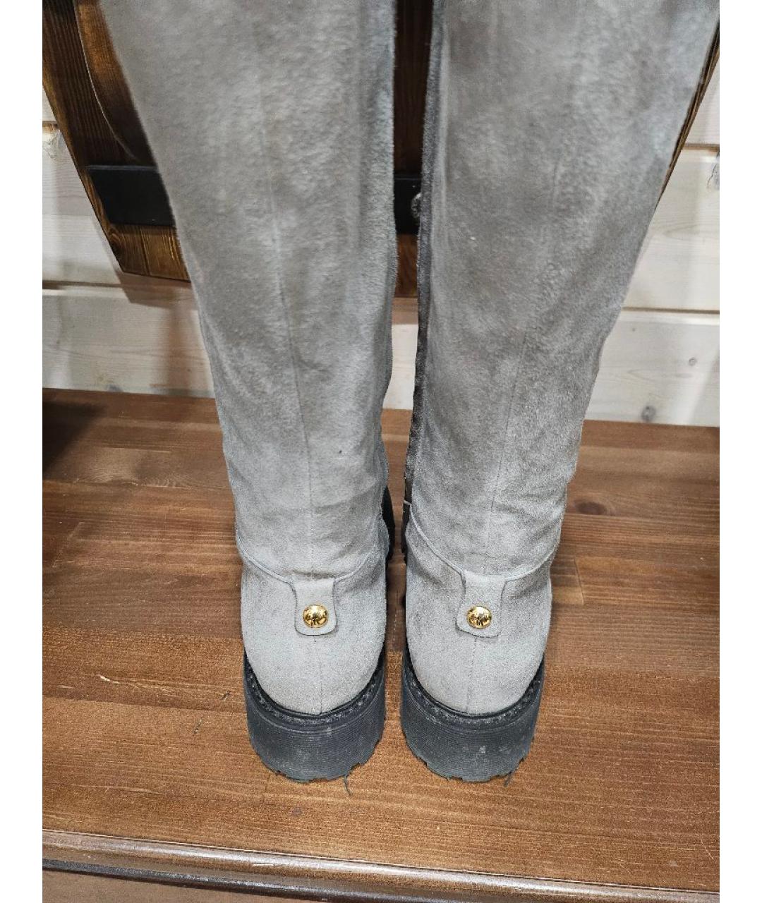GIUSEPPE ZANOTTI DESIGN Серые замшевые сапоги, фото 4