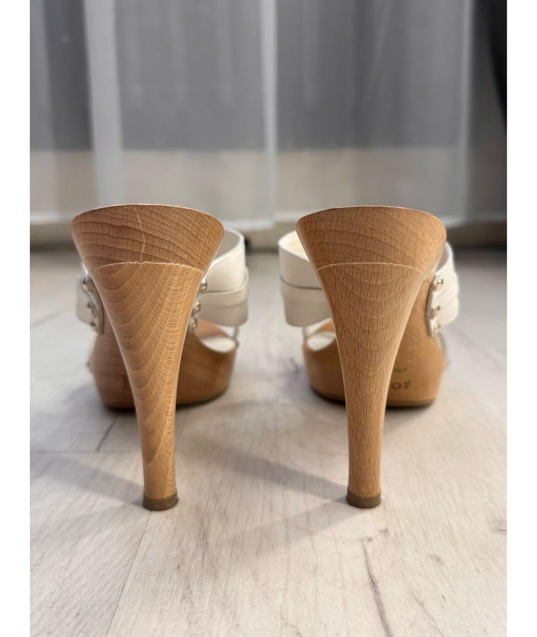 CHRISTIAN DIOR Белые кожаные мюли, фото 4