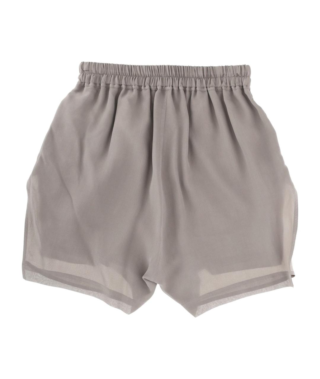 RICK OWENS Серые шелковые шорты, фото 2