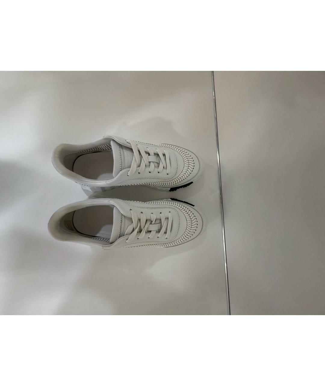 HERMES Белые кожаные кроссовки, фото 3