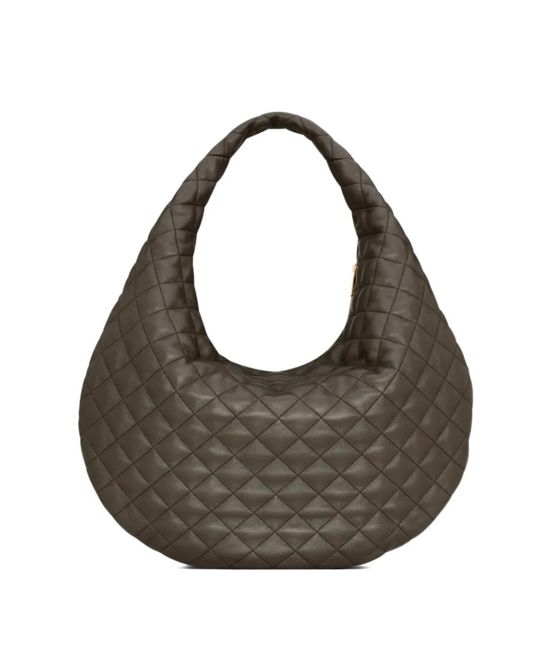 SAINT LAURENT Коричневая кожаная сумка через плечо, фото 2