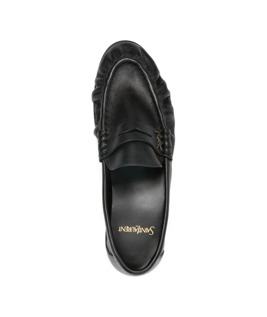 SAINT LAURENT Черные кожаные лоферы, фото 4
