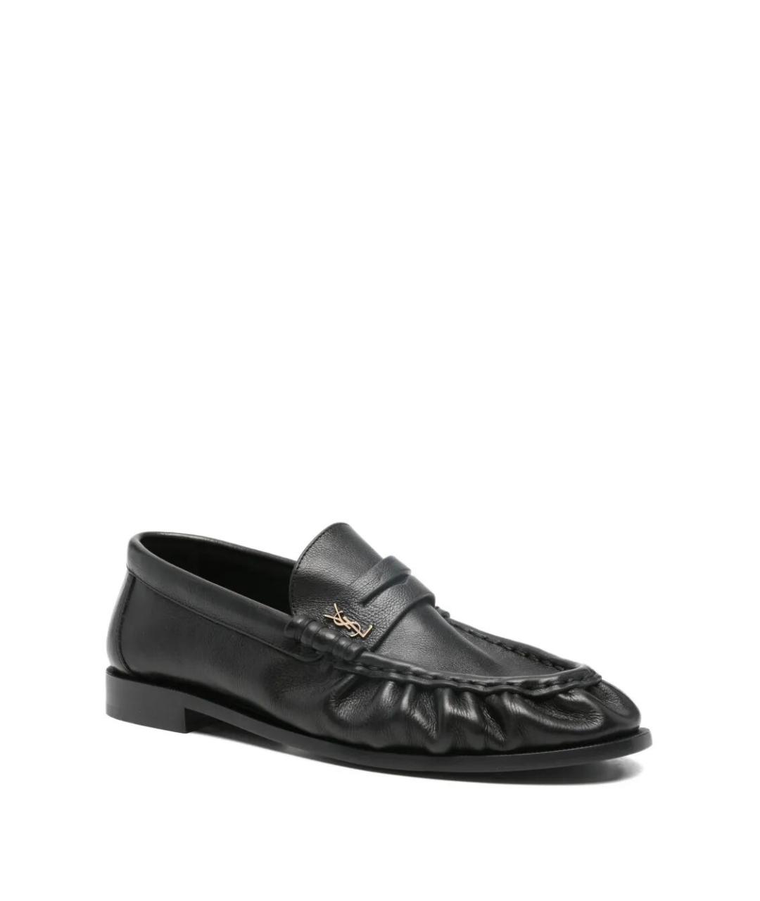 SAINT LAURENT Черные кожаные лоферы, фото 2