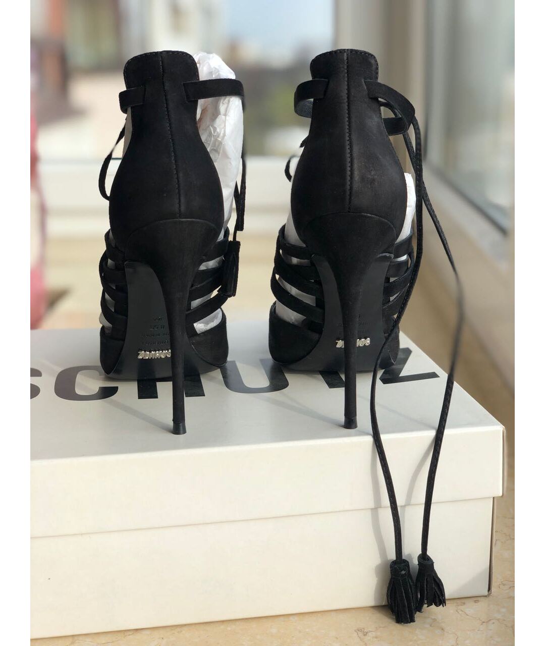 SCHUTZ Черные нубуковые туфли, фото 3