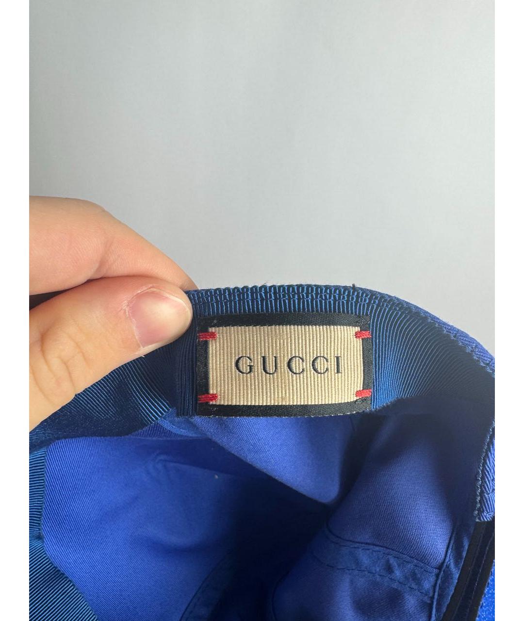 GUCCI Синяя хлопковая кепка, фото 2