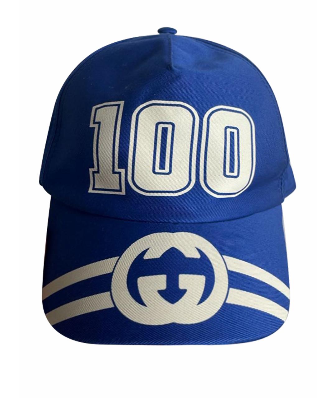 GUCCI Синяя хлопковая кепка, фото 1