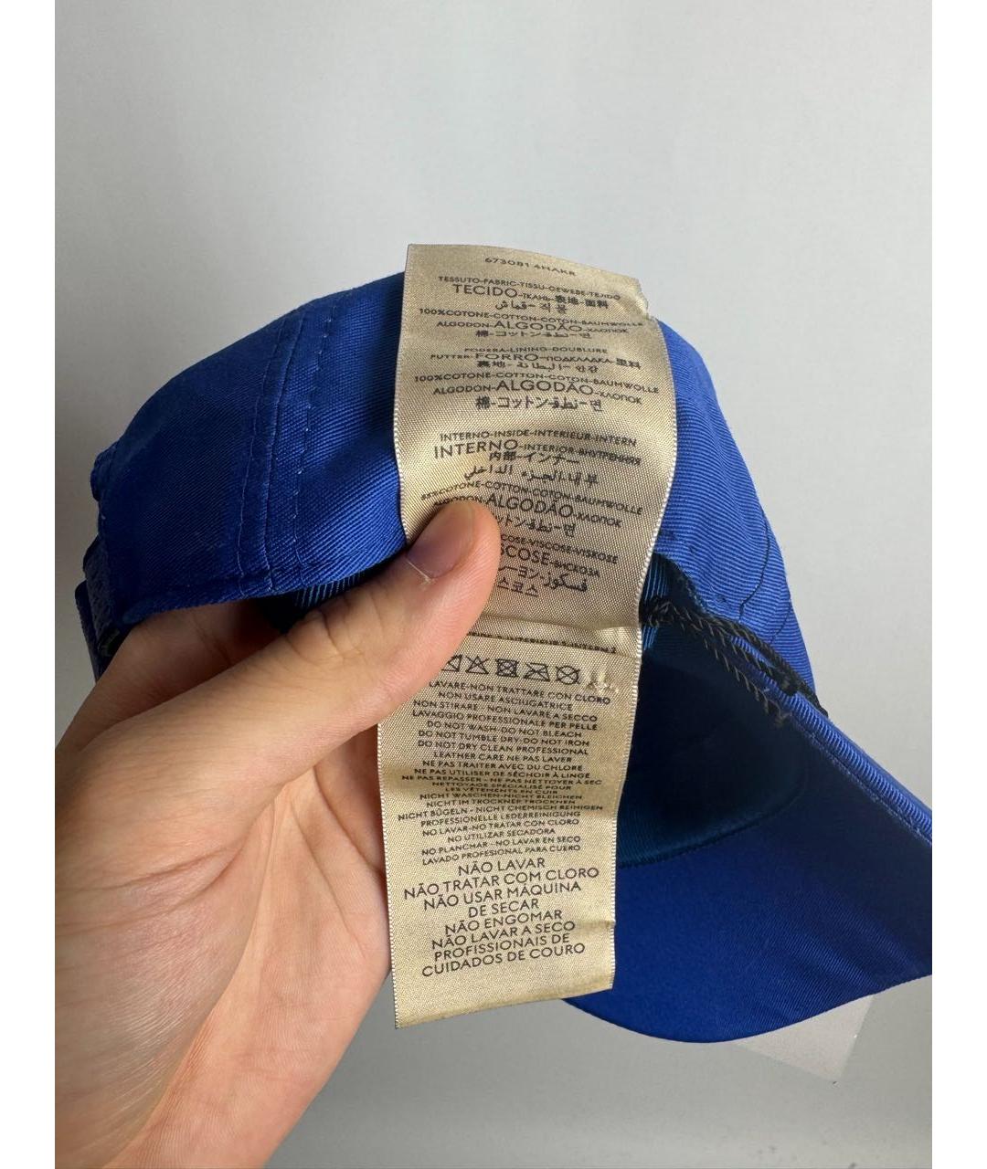 GUCCI Синяя хлопковая кепка, фото 4