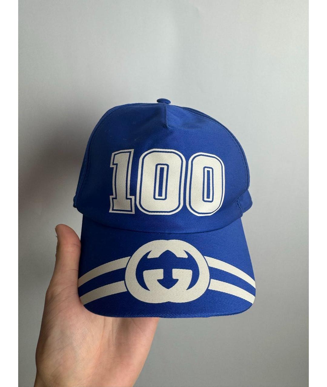 GUCCI Синяя хлопковая кепка, фото 7