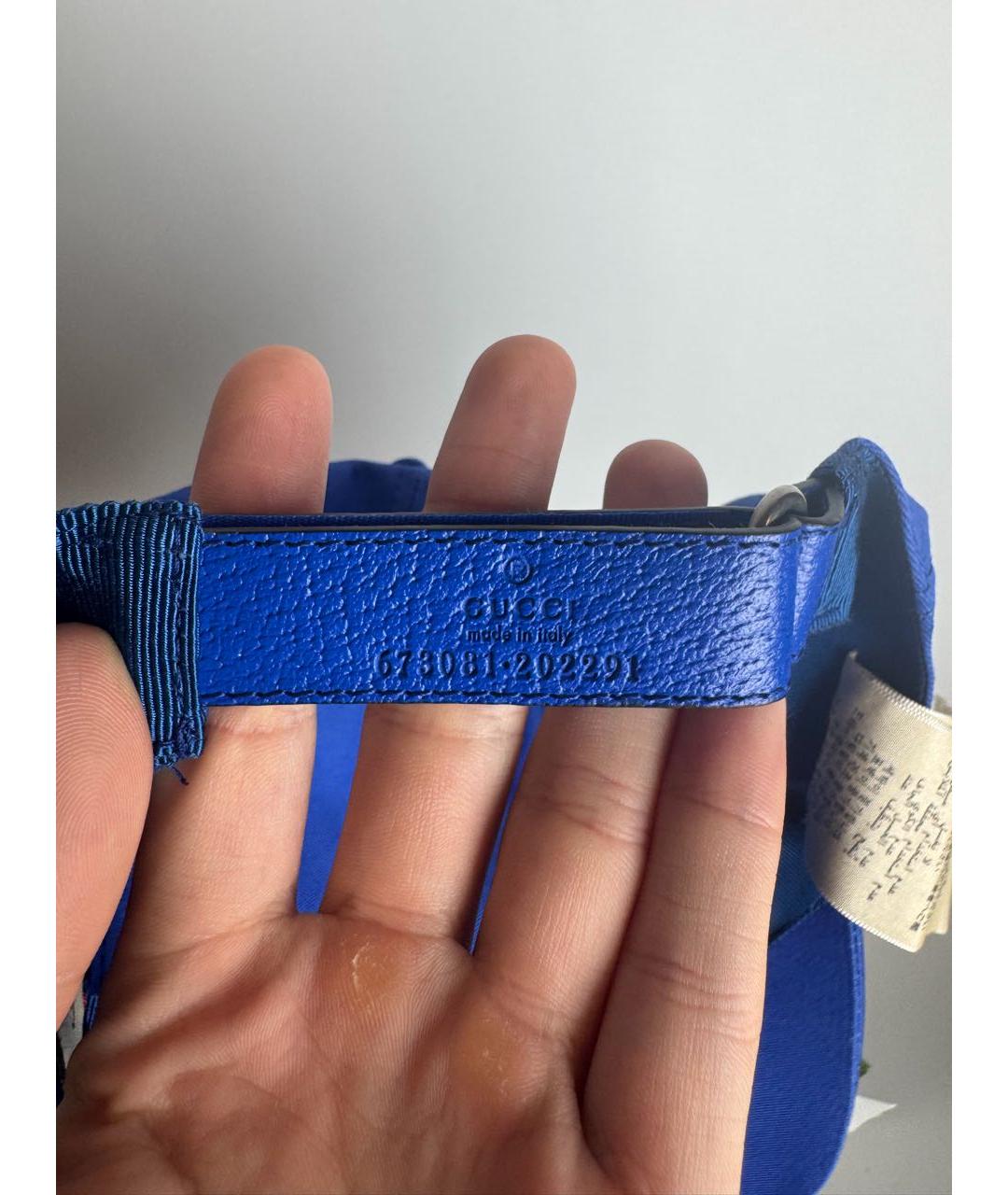 GUCCI Синяя хлопковая кепка, фото 6