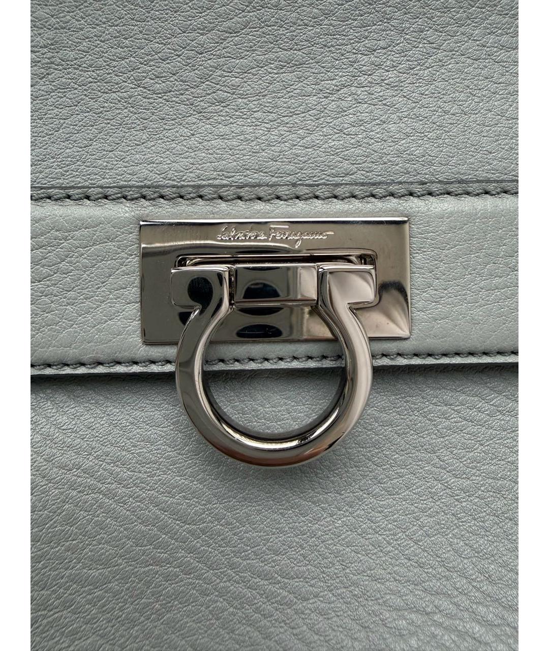 FERRAGAMO Серая кожаная сумка через плечо, фото 8