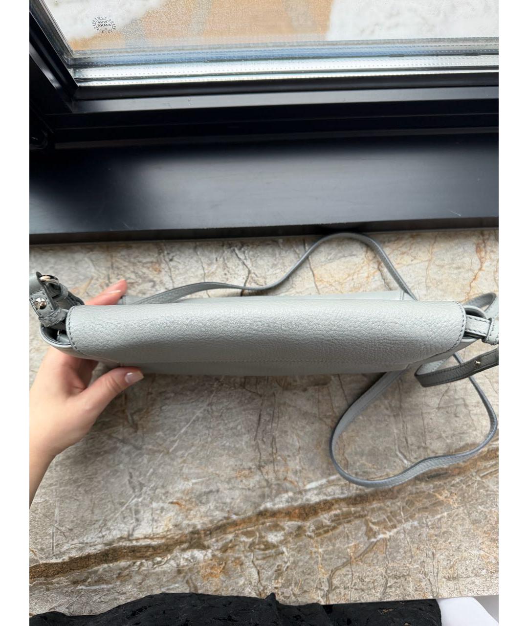 FERRAGAMO Серая кожаная сумка через плечо, фото 5