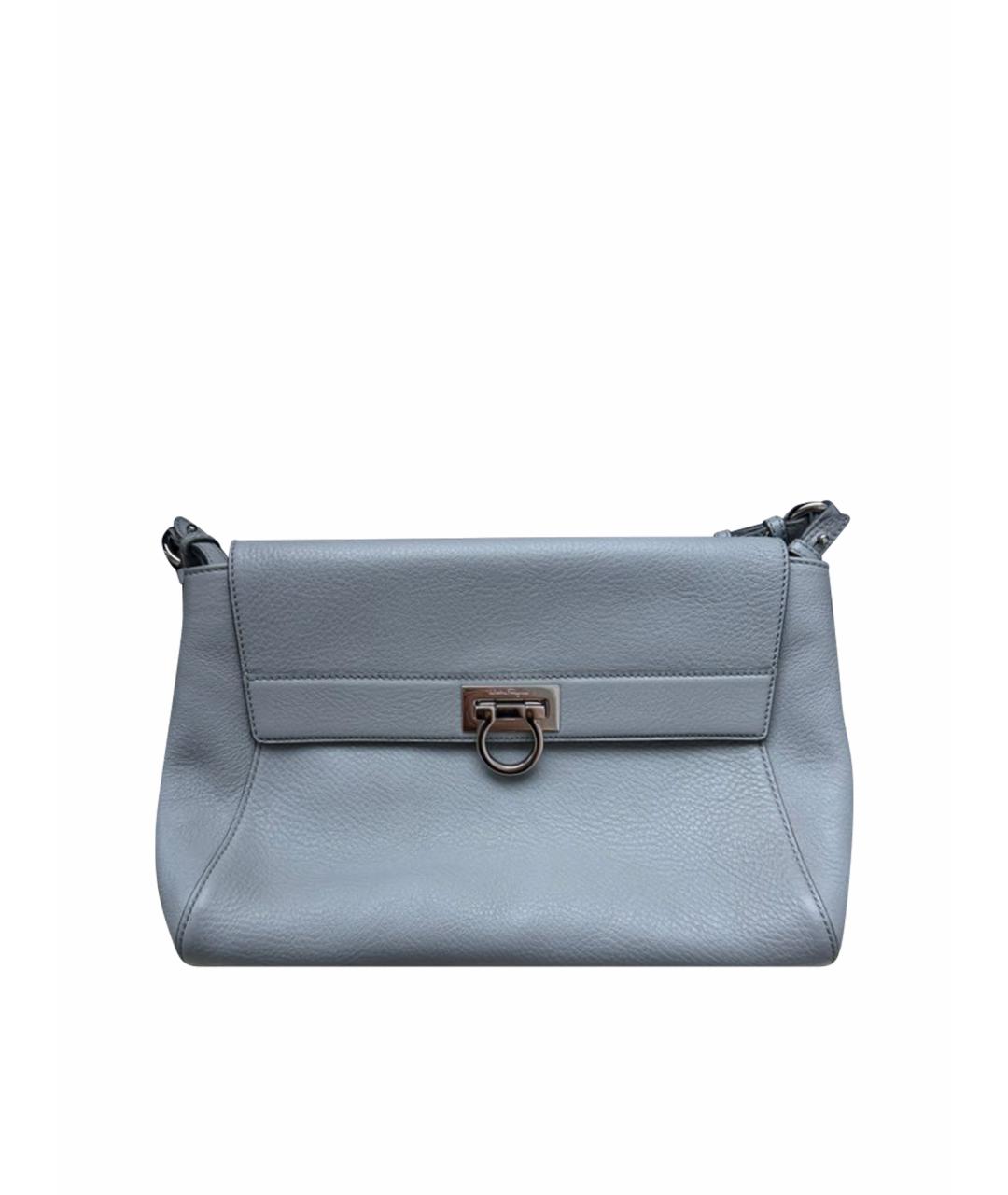 FERRAGAMO Серая кожаная сумка через плечо, фото 1