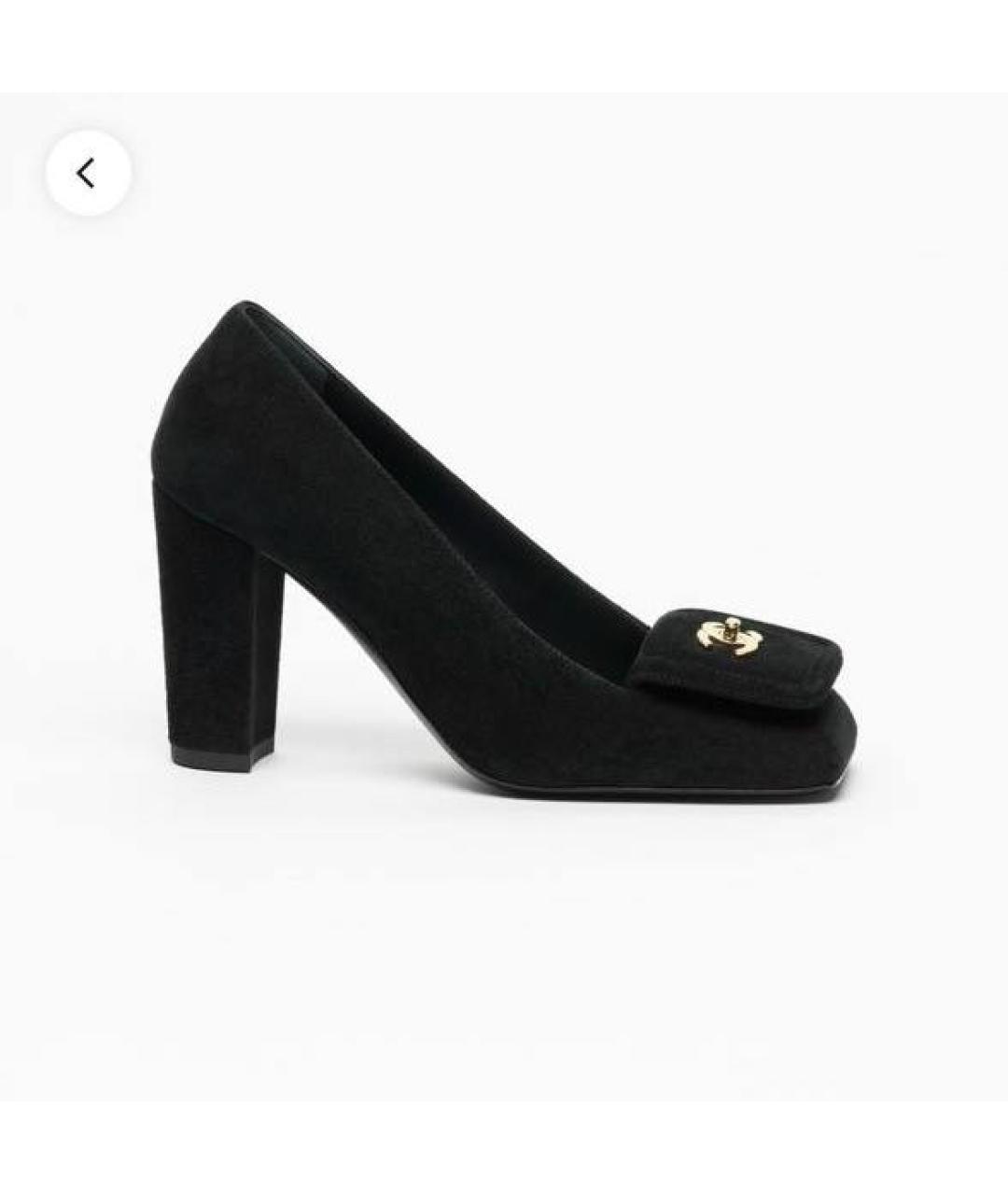 CHANEL Черные кожаные туфли, фото 4