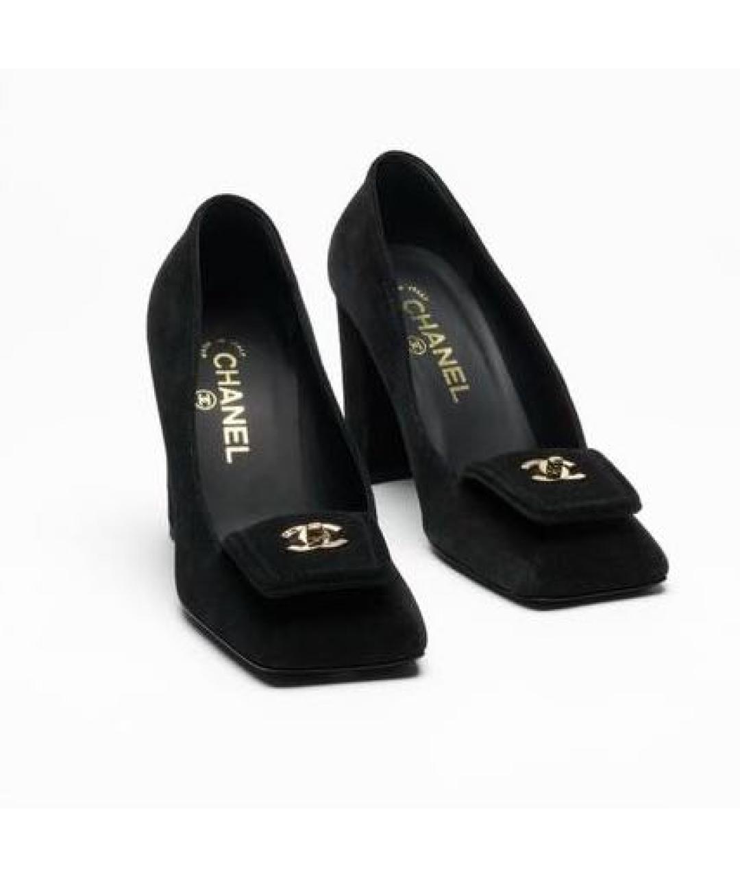 CHANEL Черные кожаные туфли, фото 2