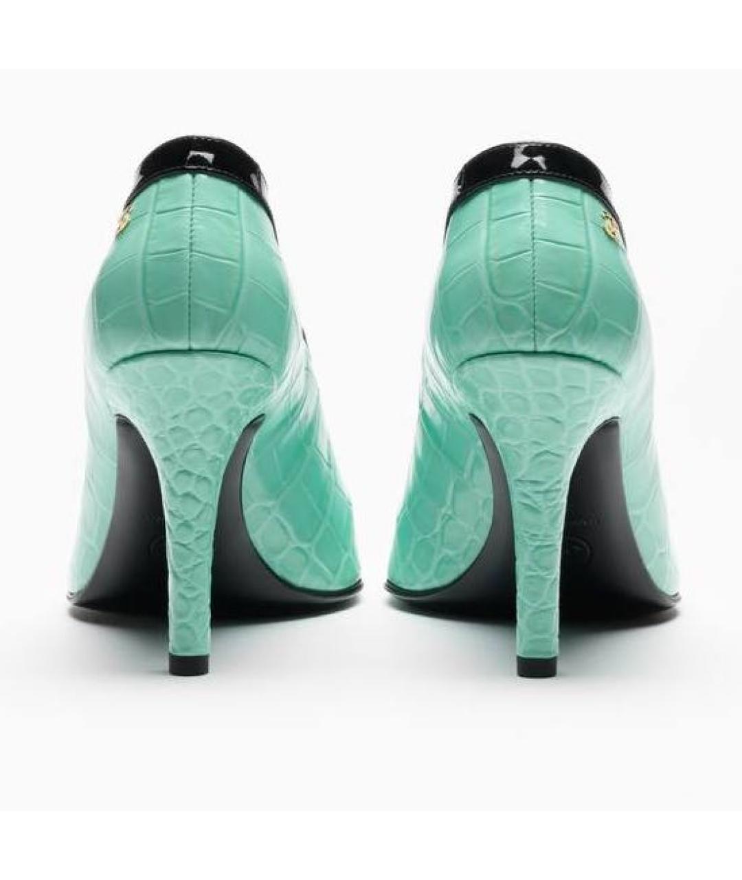 CHANEL Бирюзовые кожаные туфли, фото 2