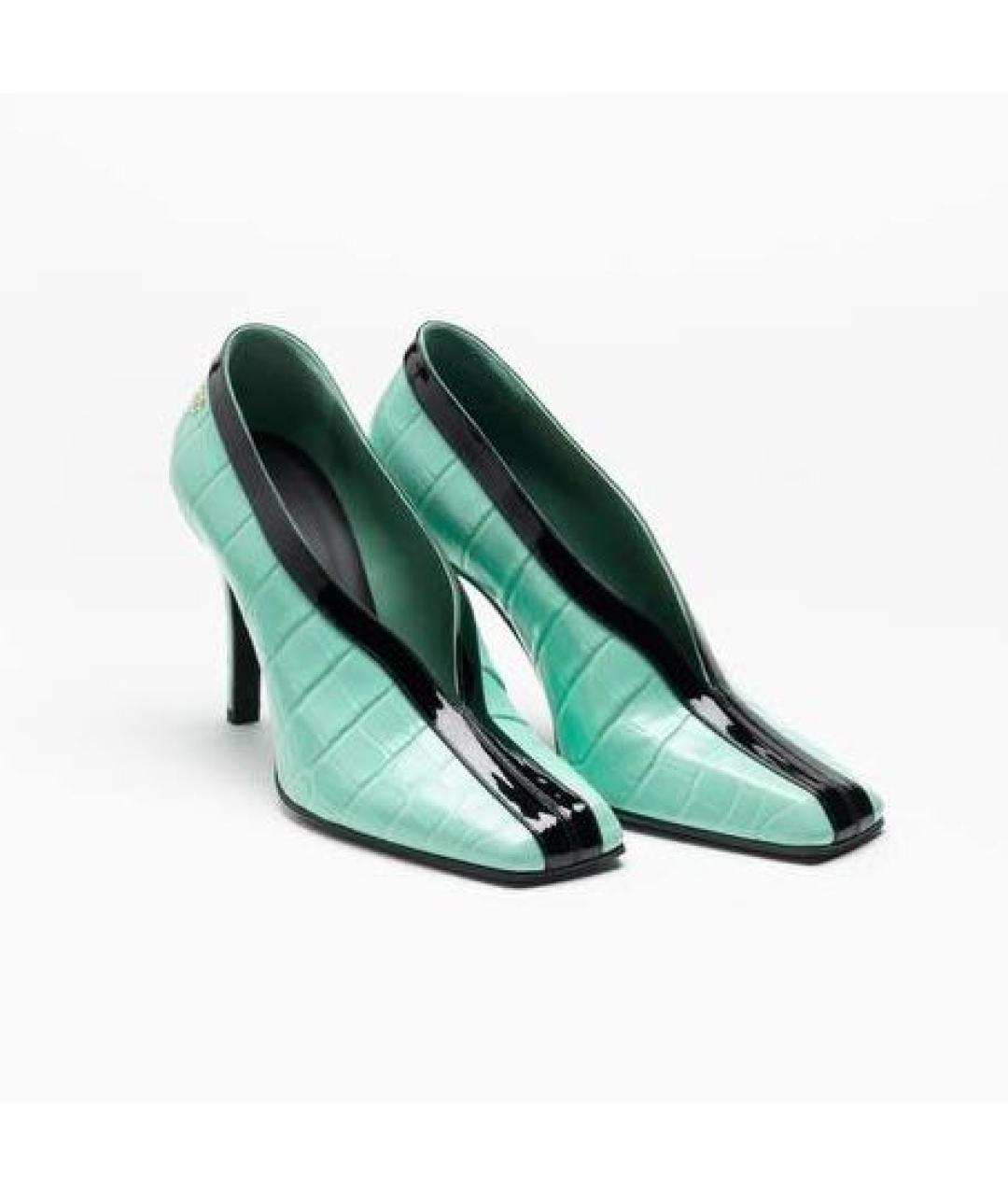 CHANEL Бирюзовые кожаные туфли, фото 3