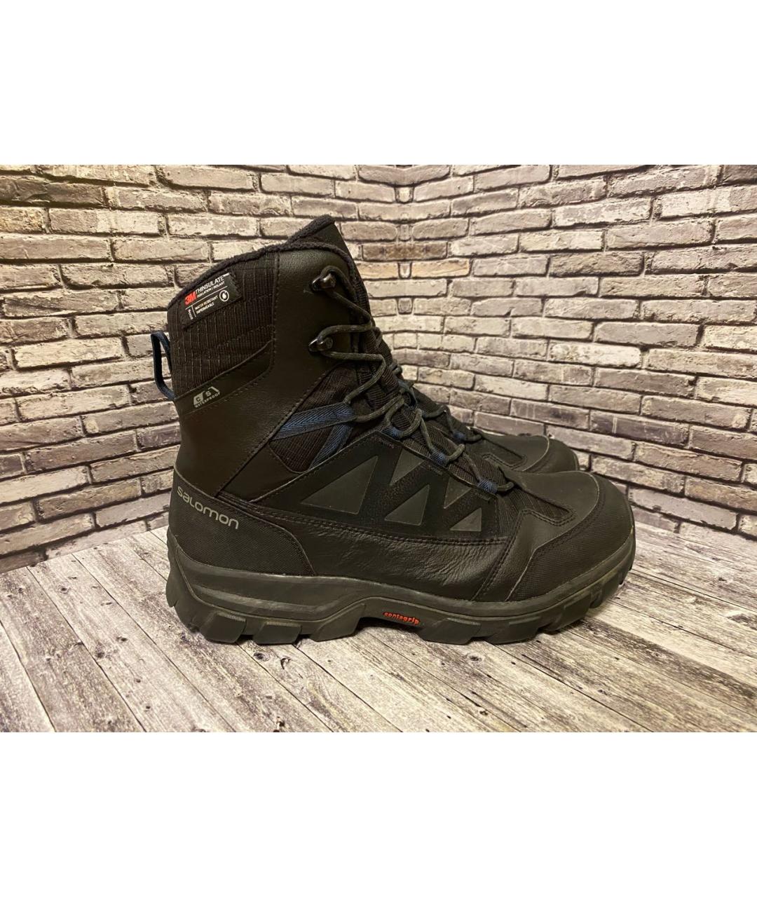 SALOMON Черные кожаные высокие ботинки, фото 7