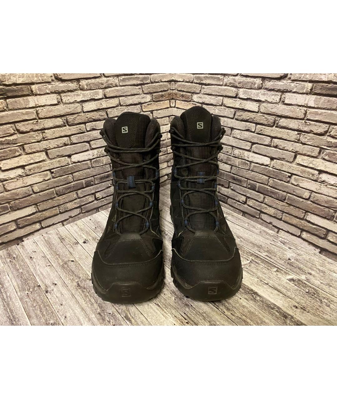 SALOMON Черные кожаные высокие ботинки, фото 2
