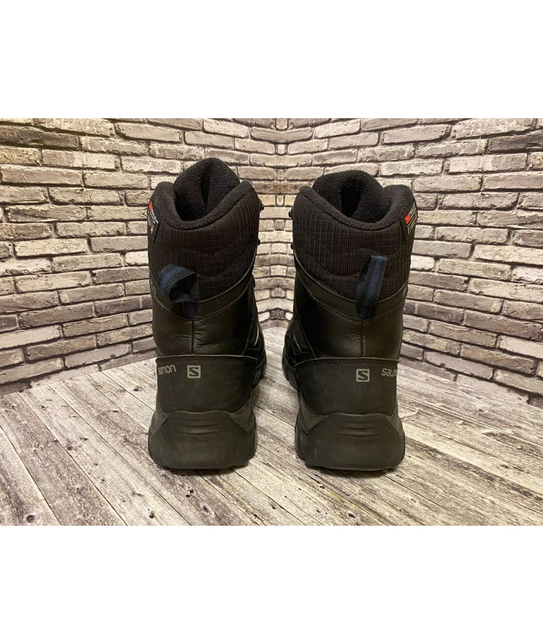 SALOMON Черные кожаные высокие ботинки, фото 4
