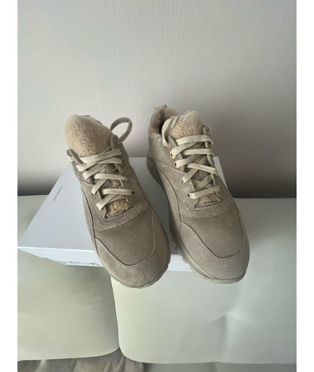 BOGNER Бежевые замшевые кроссовки, фото 2