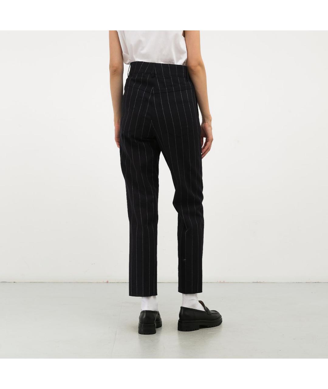 LOEWE Темно-синие шерстяные прямые брюки, фото 2