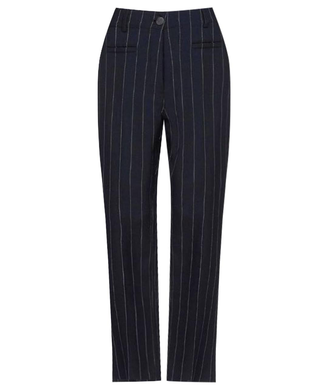 LOEWE Темно-синие шерстяные прямые брюки, фото 1