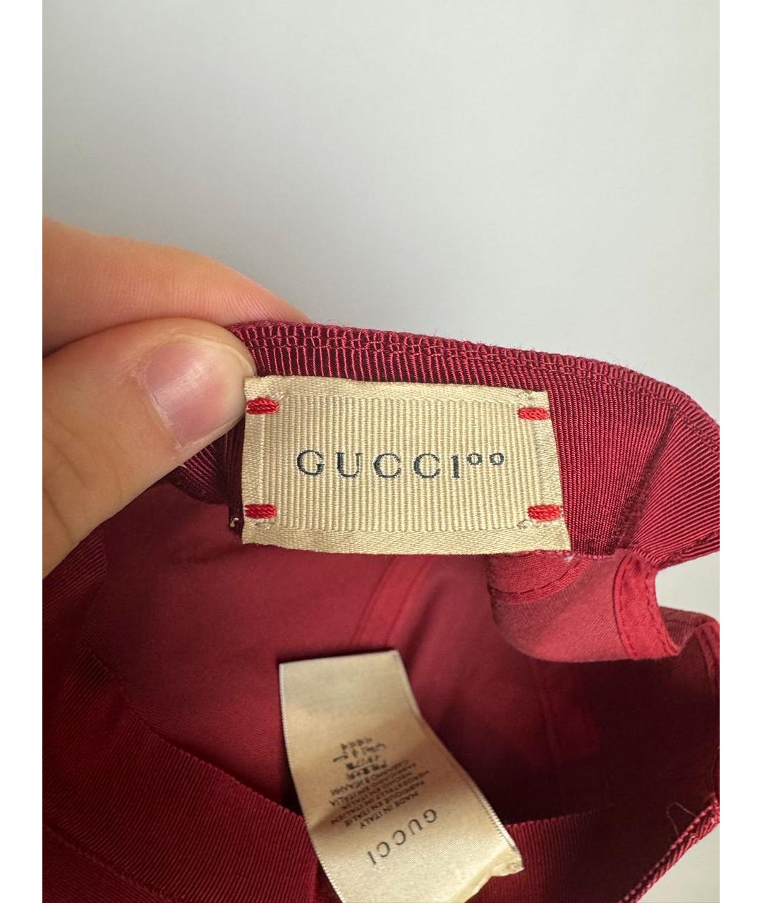 GUCCI Красная хлопковая кепка, фото 4