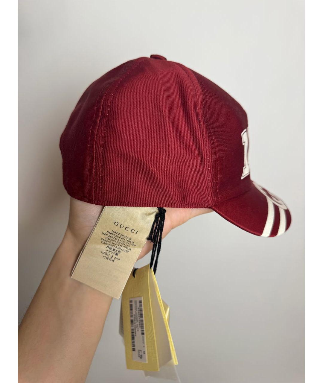 GUCCI Красная хлопковая кепка, фото 2