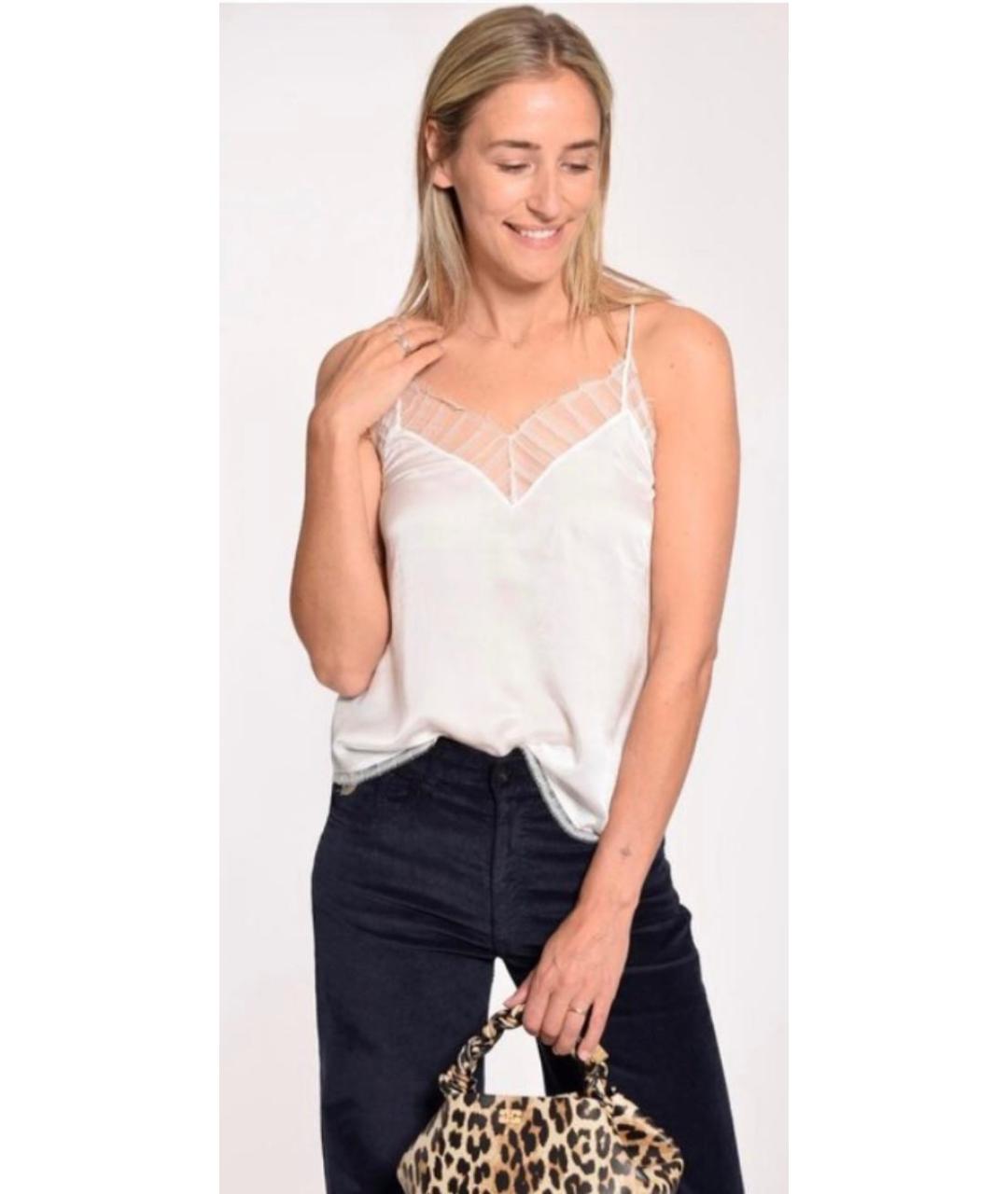 IRO Бежевая шелковая майка, фото 9