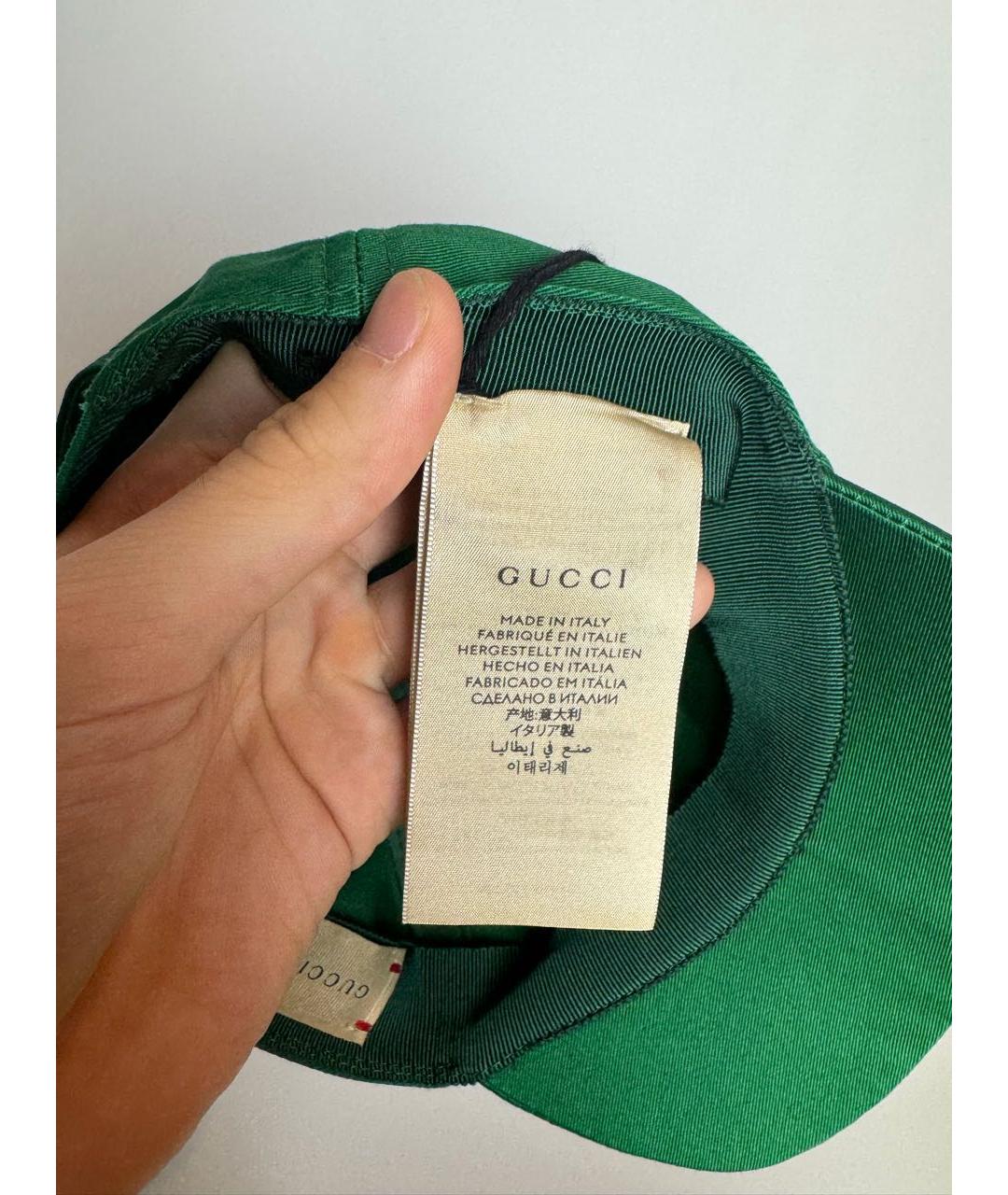 GUCCI Зеленая хлопковая кепка, фото 5