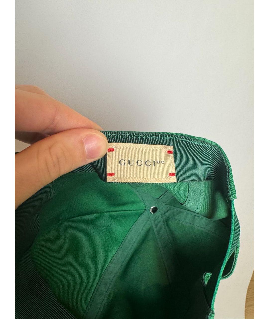 GUCCI Зеленая хлопковая кепка, фото 4