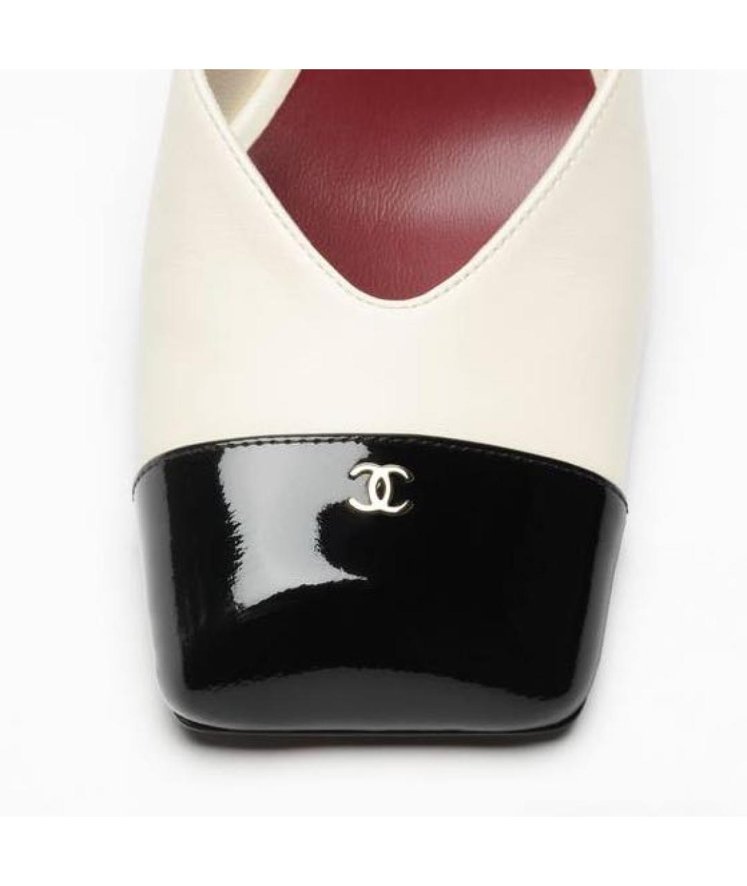 CHANEL Бежевые кожаные туфли, фото 4