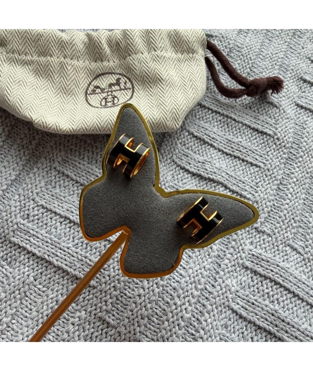 HERMES Черные серьги, фото 4