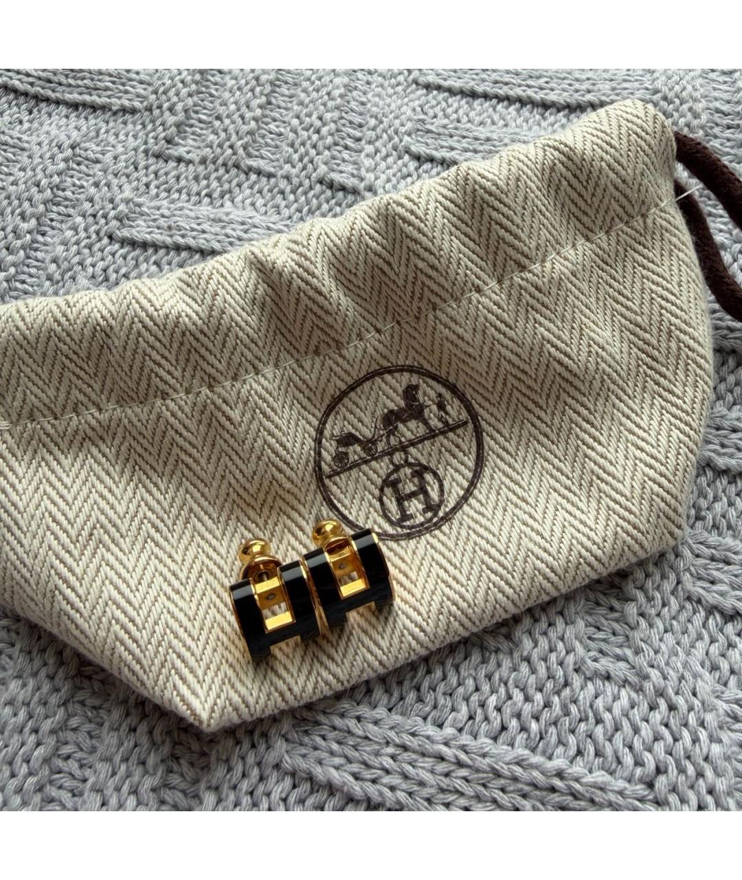 HERMES Черные серьги, фото 2