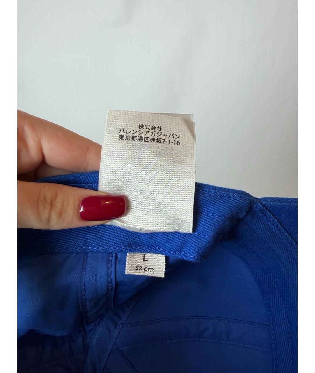 BALENCIAGA Синяя хлопковая кепка, фото 8