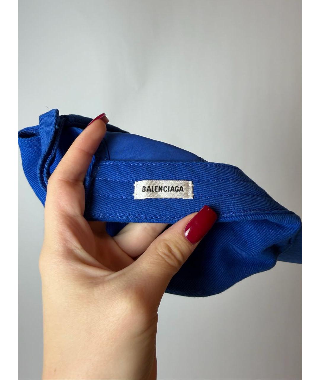 BALENCIAGA Синяя хлопковая кепка, фото 7