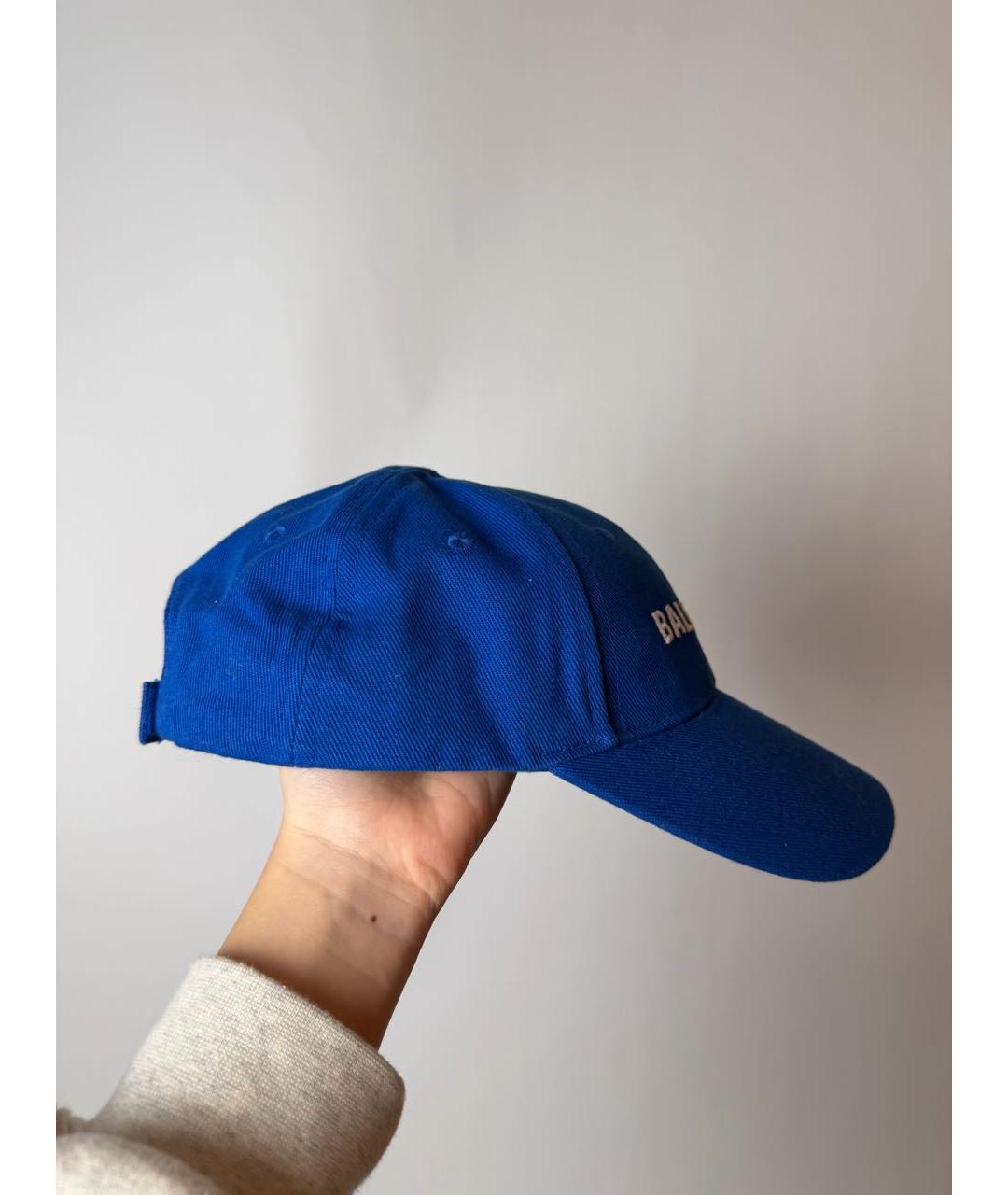BALENCIAGA Синяя хлопковая кепка, фото 4