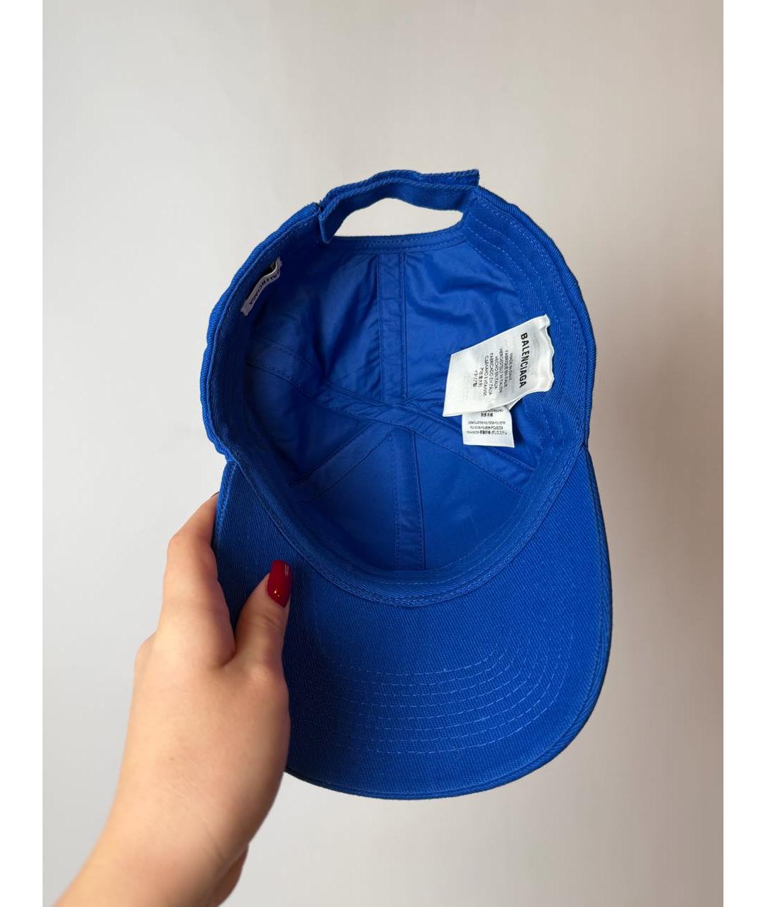 BALENCIAGA Синяя хлопковая кепка, фото 6