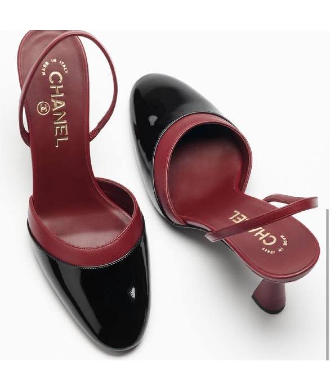 CHANEL Бордовые кожаные туфли, фото 4