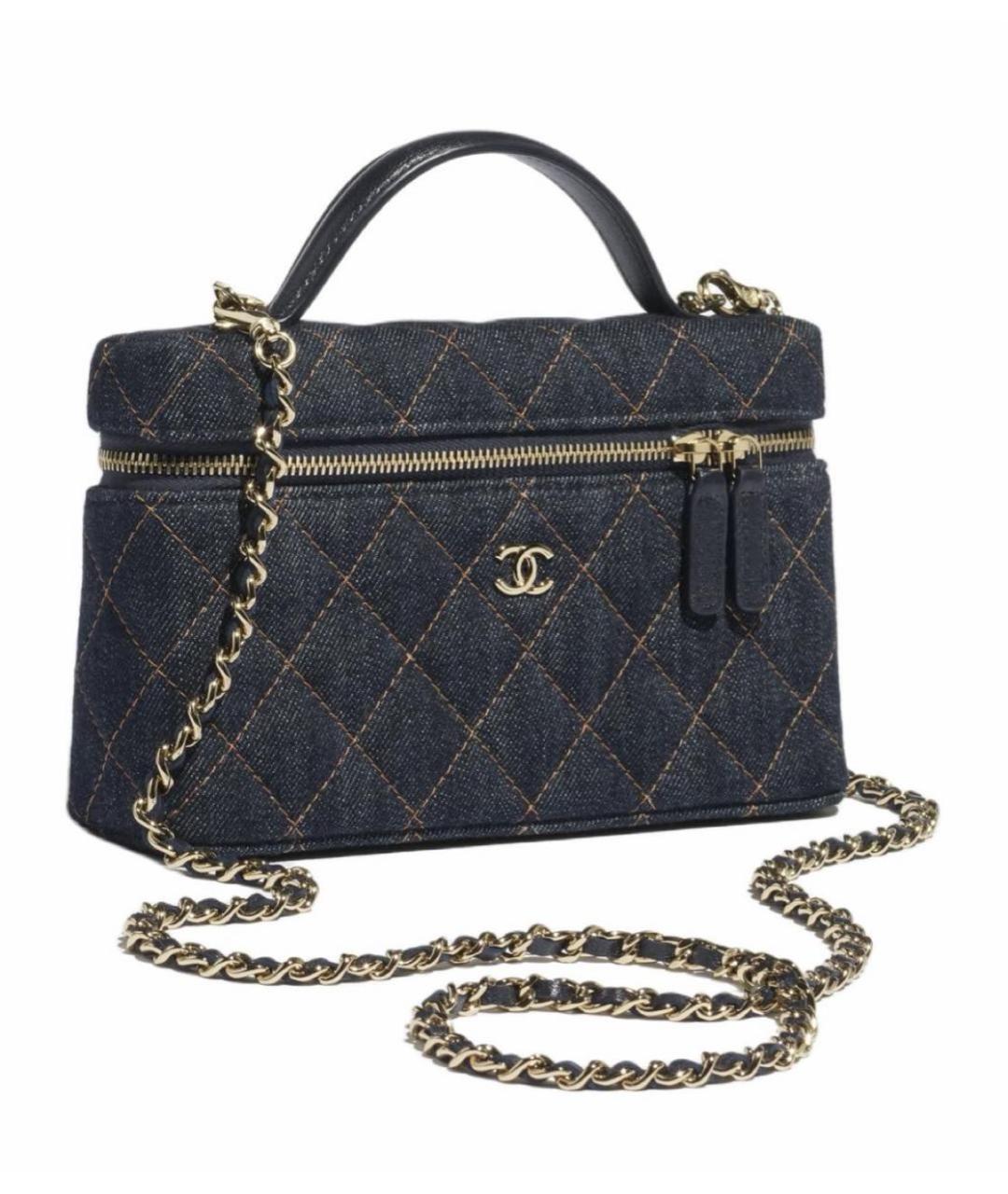 CHANEL Темно-синяя деним сумка через плечо, фото 4