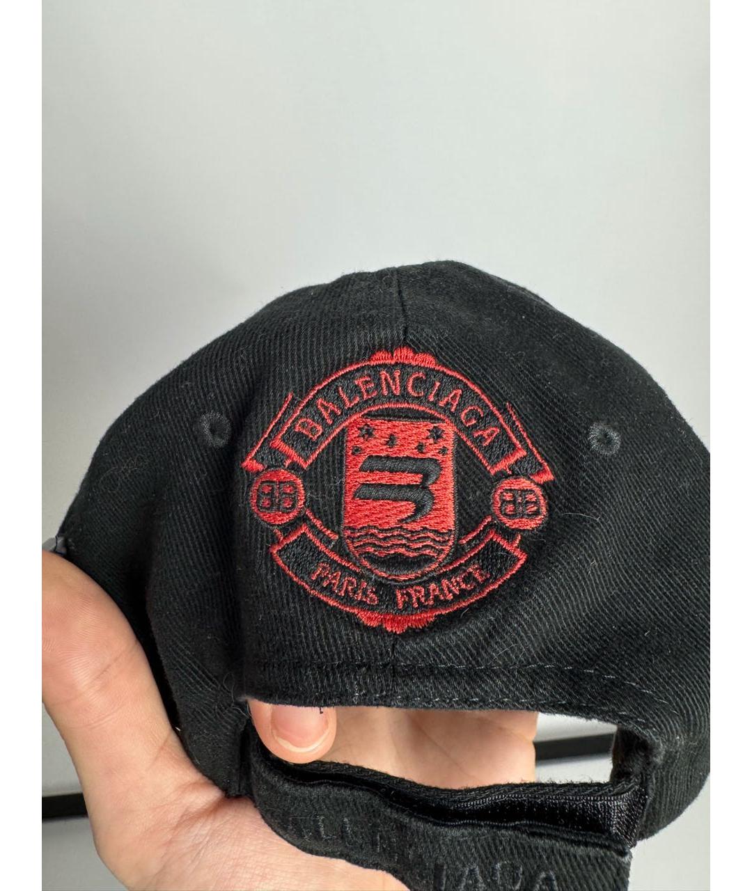 BALENCIAGA Черная хлопковая кепка, фото 4