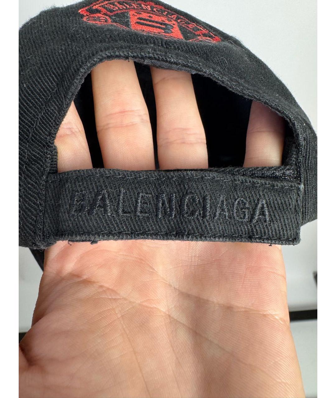 BALENCIAGA Черная хлопковая кепка, фото 5