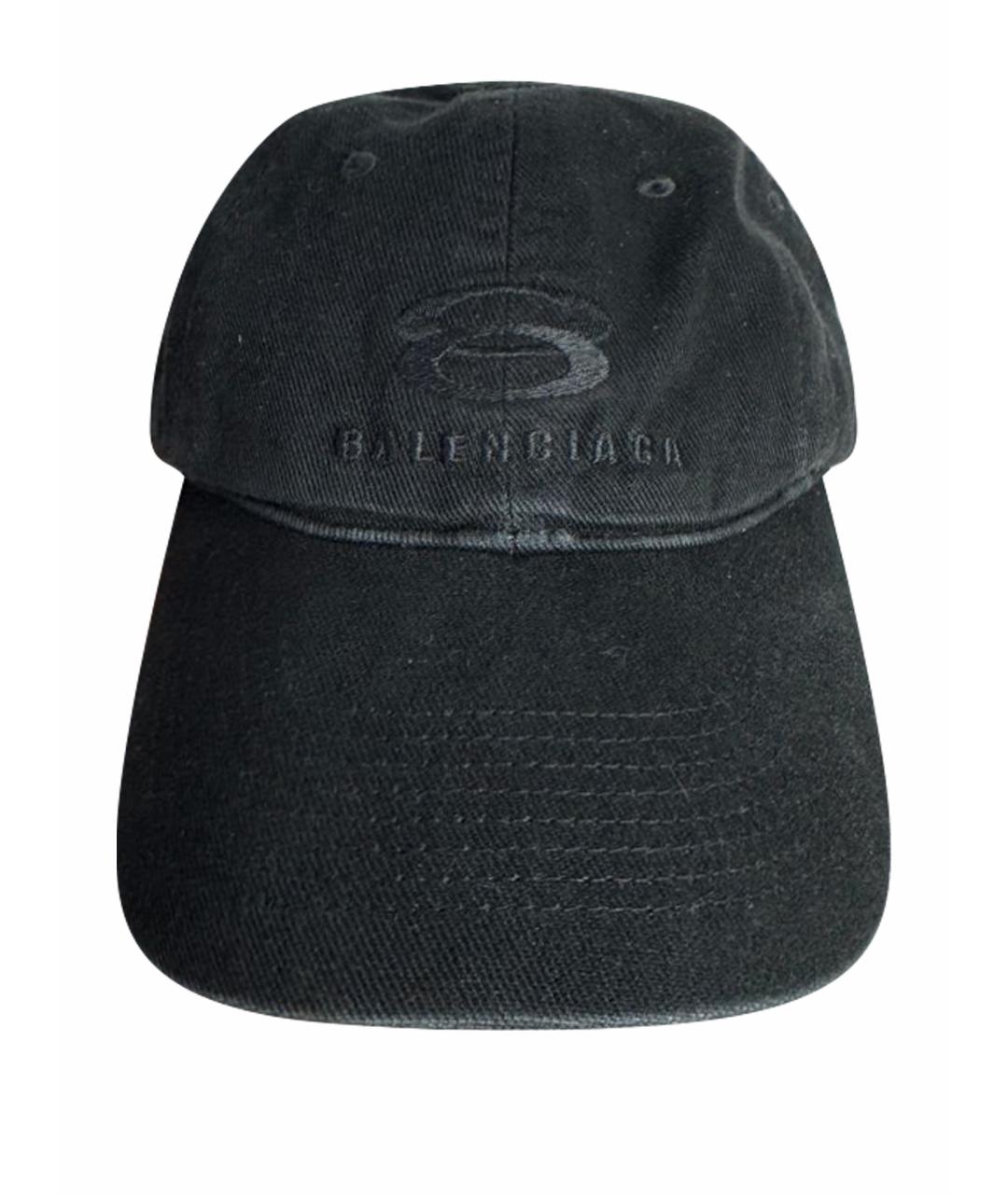 BALENCIAGA Черная хлопковая кепка, фото 1
