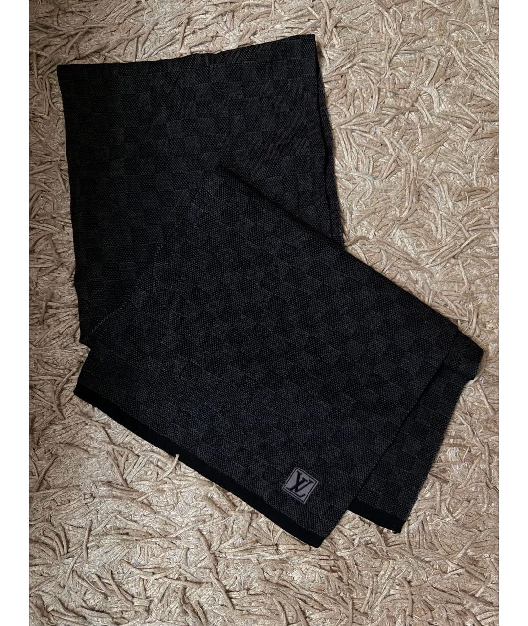 LOUIS VUITTON Серый шерстяной шарф, фото 4