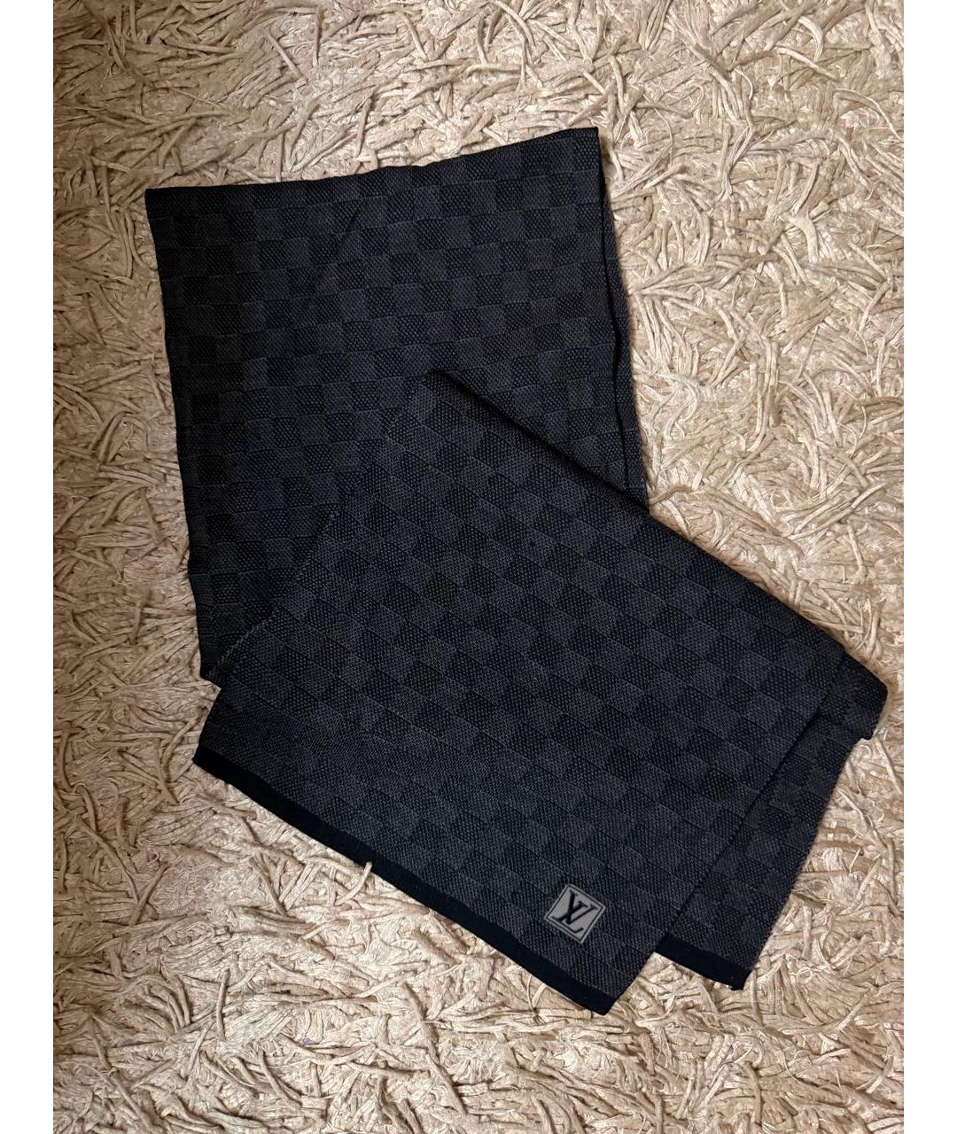 LOUIS VUITTON Серый шерстяной шарф, фото 5