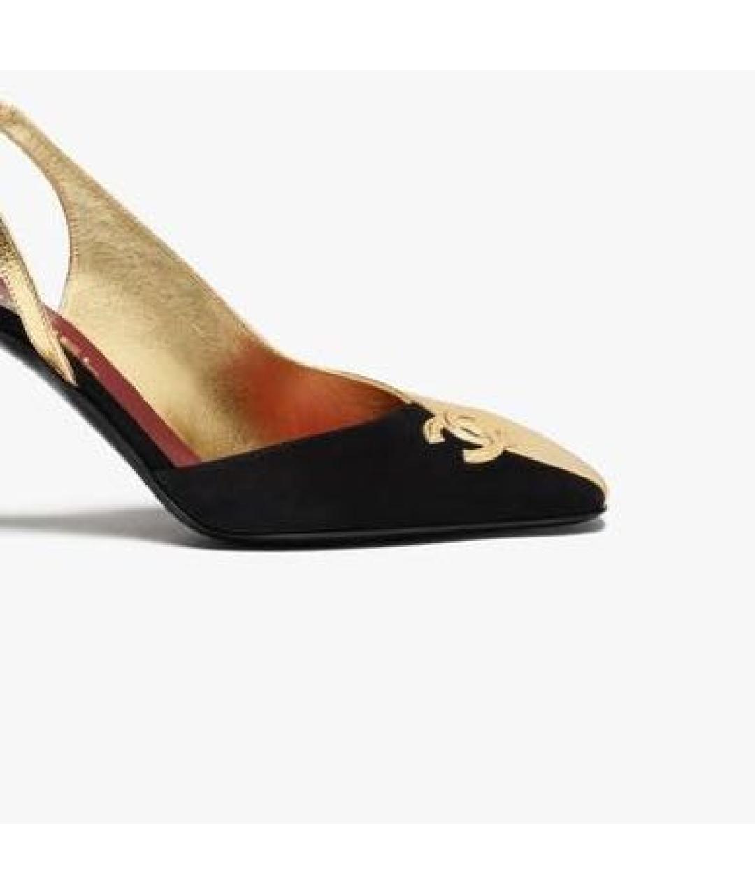 CHANEL Черные кожаные туфли, фото 2