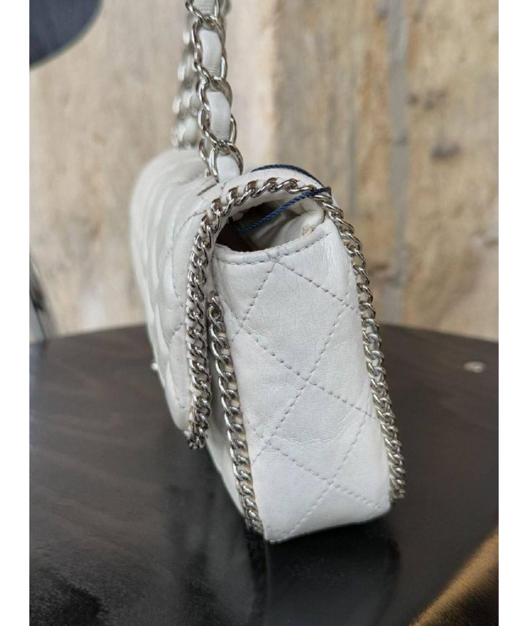 CHANEL Белая кожаная сумка через плечо, фото 8