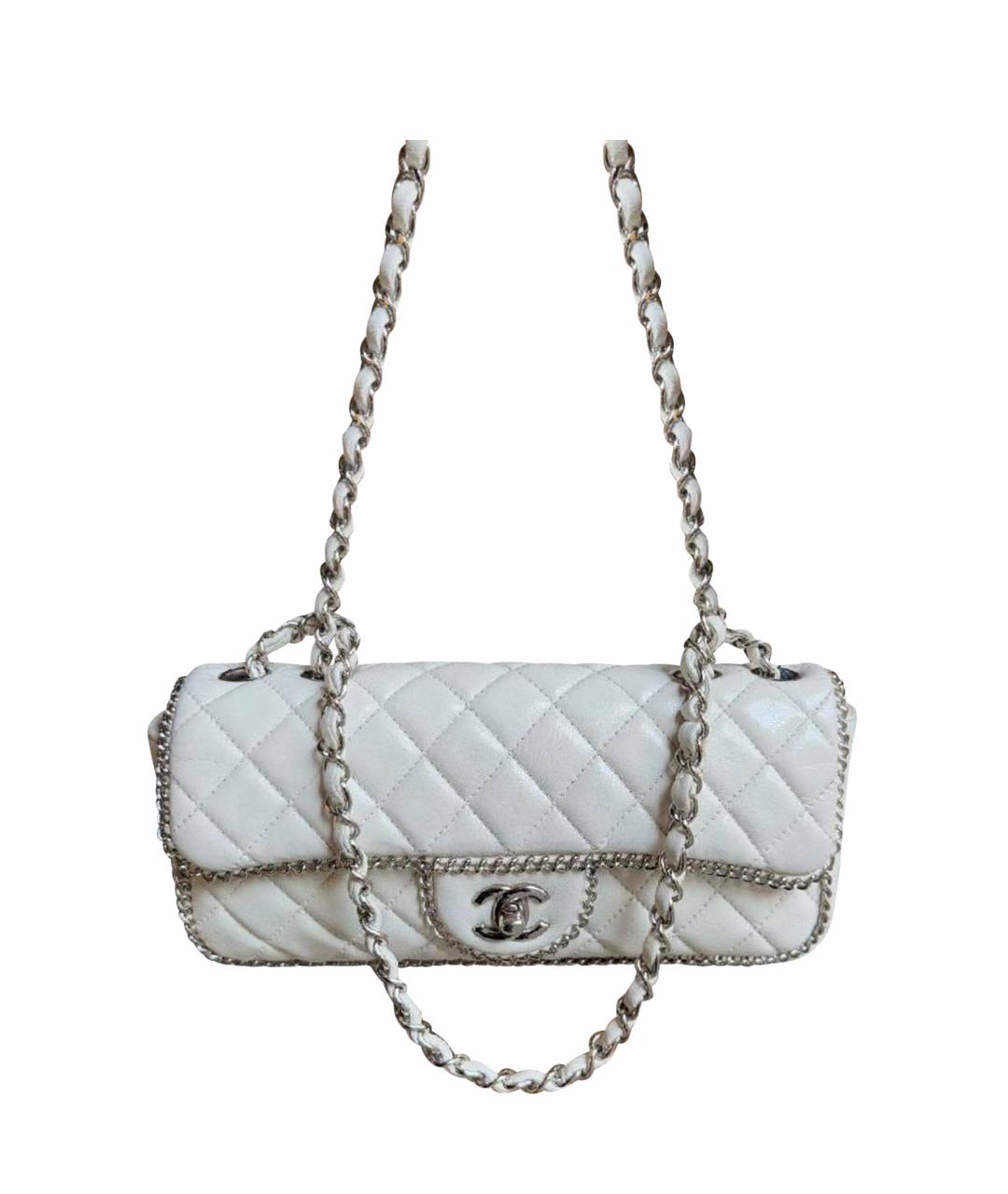 CHANEL Белая кожаная сумка через плечо, фото 1