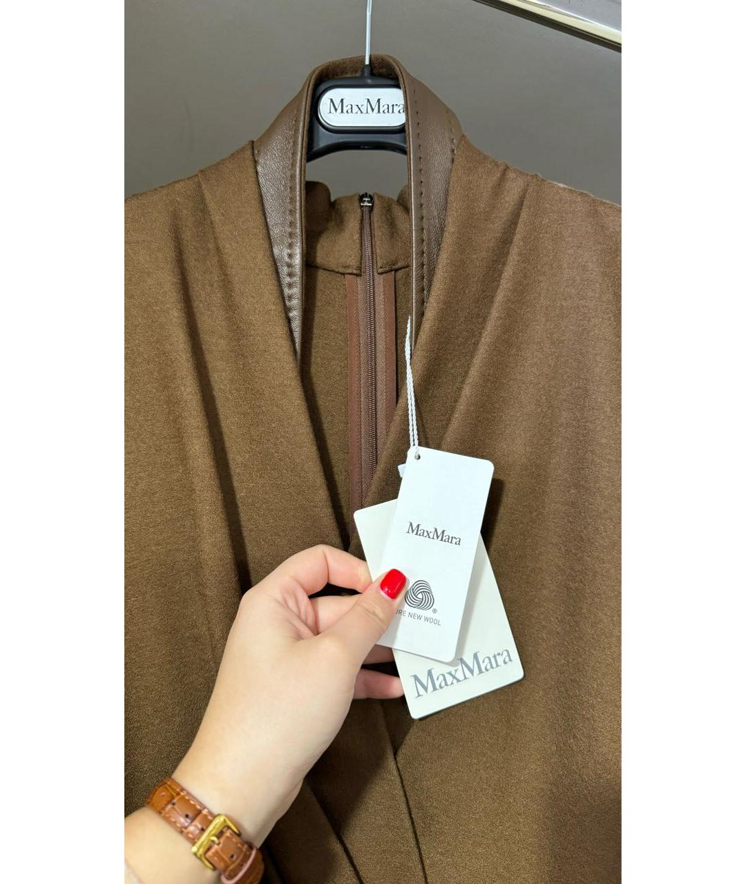 MAX MARA Коричневое шерстяное повседневное платье, фото 3